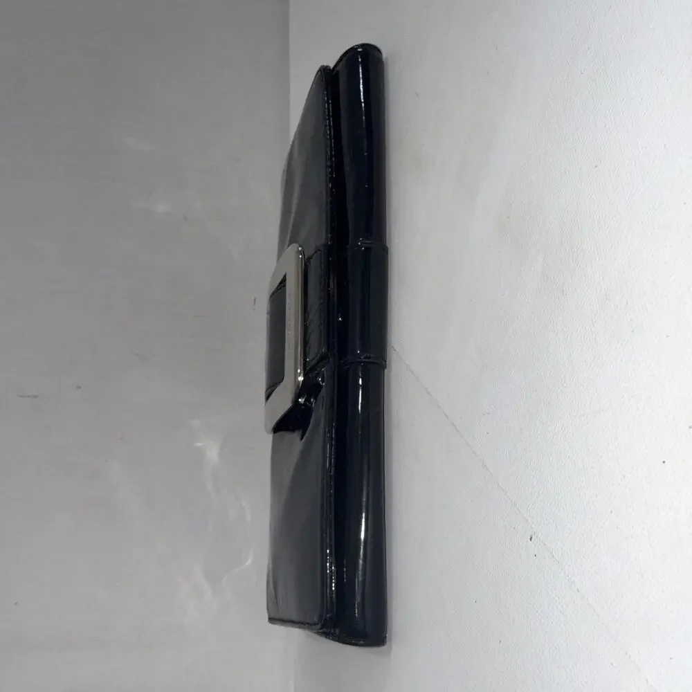 Michael Kors Buckle‎ Black Designer Old Money Minimalist Patent Leather Clutch
